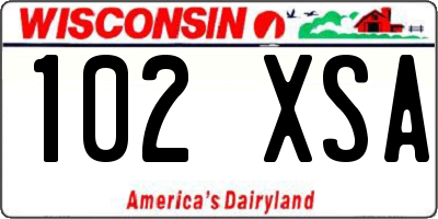 WI license plate 102XSA