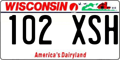 WI license plate 102XSH