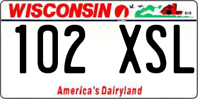 WI license plate 102XSL