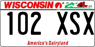 WI license plate 102XSX