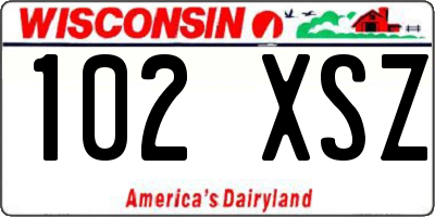 WI license plate 102XSZ