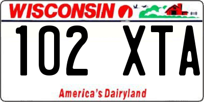 WI license plate 102XTA
