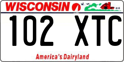 WI license plate 102XTC