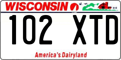 WI license plate 102XTD