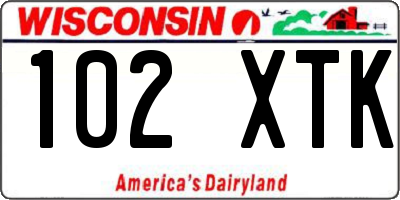 WI license plate 102XTK