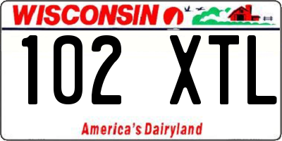 WI license plate 102XTL