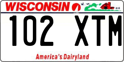 WI license plate 102XTM