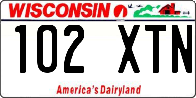 WI license plate 102XTN