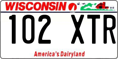 WI license plate 102XTR