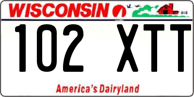 WI license plate 102XTT