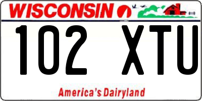 WI license plate 102XTU