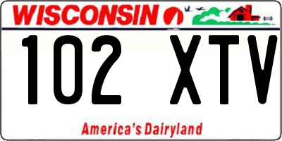 WI license plate 102XTV