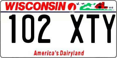 WI license plate 102XTY