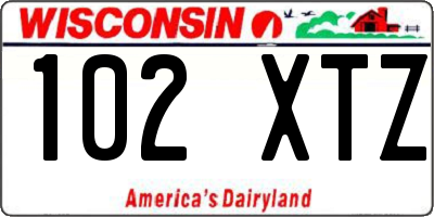 WI license plate 102XTZ