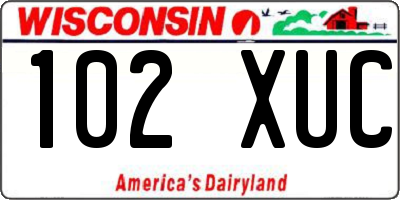 WI license plate 102XUC