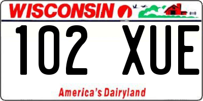 WI license plate 102XUE