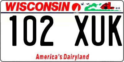 WI license plate 102XUK