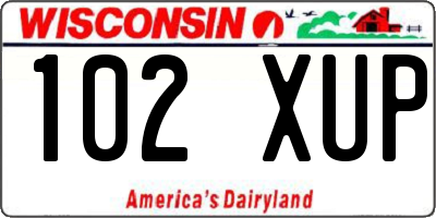 WI license plate 102XUP