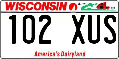 WI license plate 102XUS