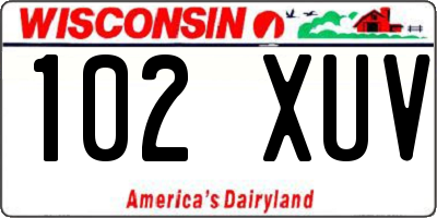 WI license plate 102XUV
