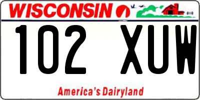 WI license plate 102XUW