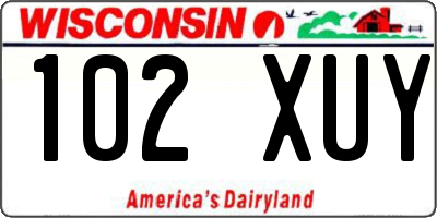 WI license plate 102XUY