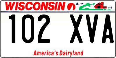 WI license plate 102XVA