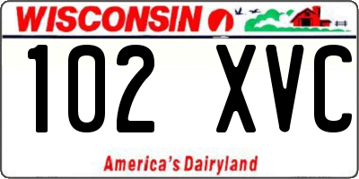 WI license plate 102XVC