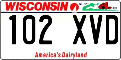 WI license plate 102XVD