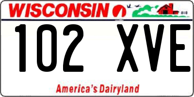 WI license plate 102XVE