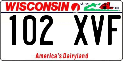 WI license plate 102XVF