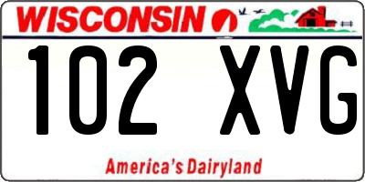 WI license plate 102XVG