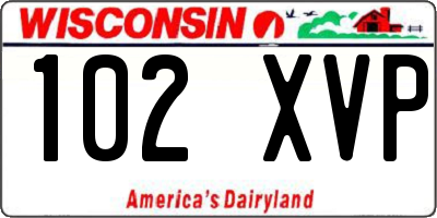 WI license plate 102XVP