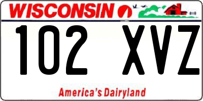 WI license plate 102XVZ