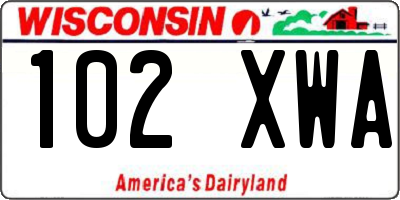WI license plate 102XWA