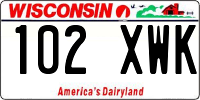 WI license plate 102XWK