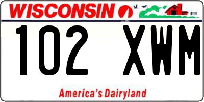 WI license plate 102XWM