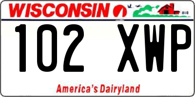 WI license plate 102XWP