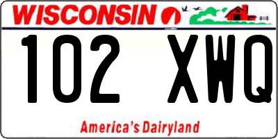 WI license plate 102XWQ