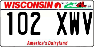 WI license plate 102XWV