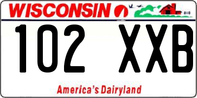 WI license plate 102XXB