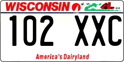 WI license plate 102XXC