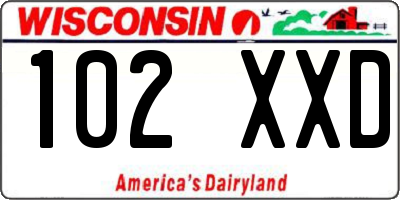 WI license plate 102XXD