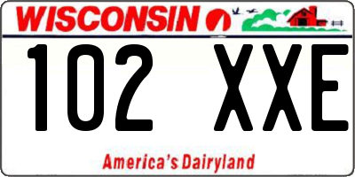 WI license plate 102XXE