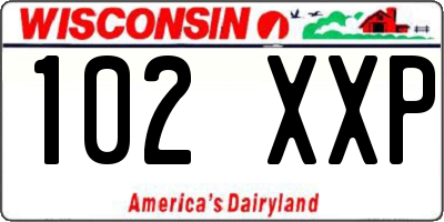 WI license plate 102XXP