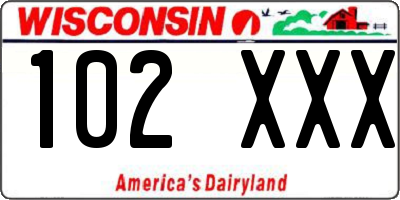 WI license plate 102XXX