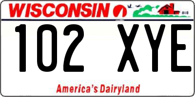 WI license plate 102XYE
