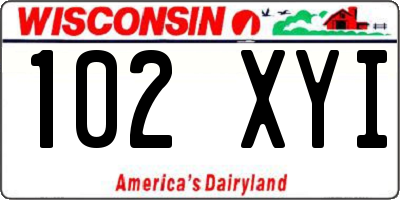 WI license plate 102XYI