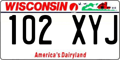 WI license plate 102XYJ