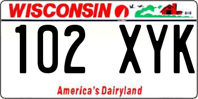 WI license plate 102XYK